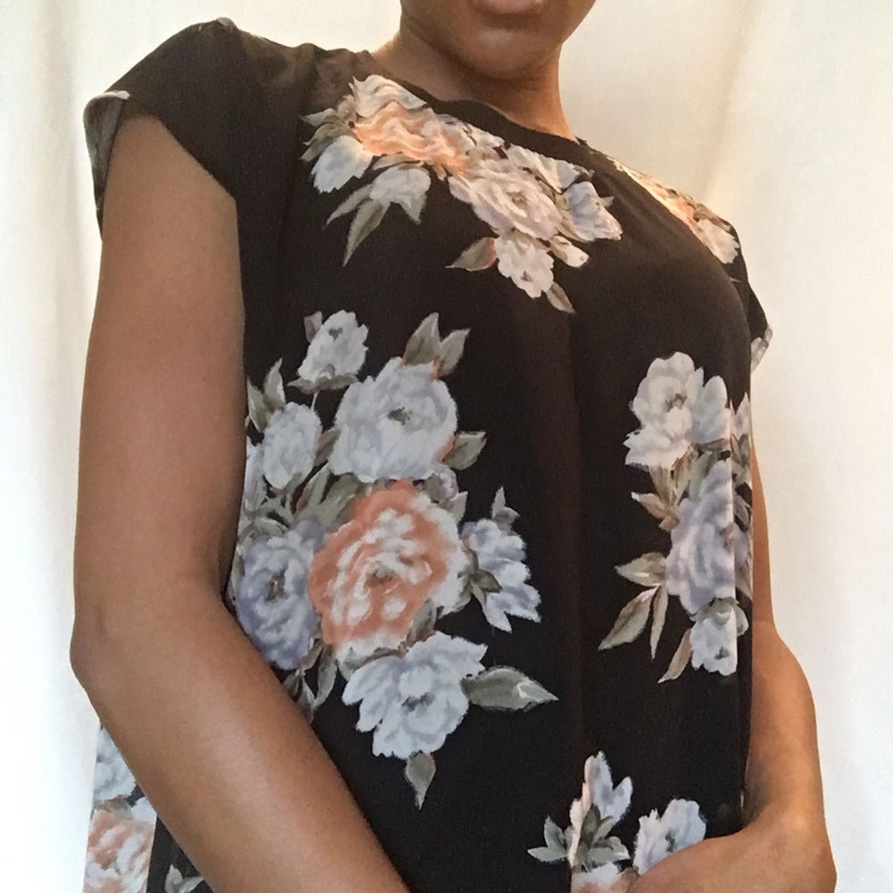 Black Floral Blouse